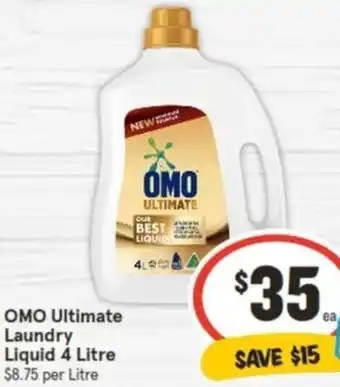 IGA OMO Ultimate Laundry Liquid 4 Litre offer