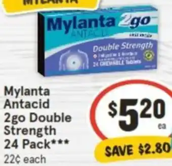 Mylanta Antacid 2go Double Strength 24 Pack