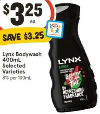 IGA Lynx Bodywash 400mL offer