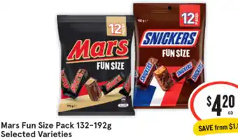 IGA Mars Fun Size Pack 132-192g offer