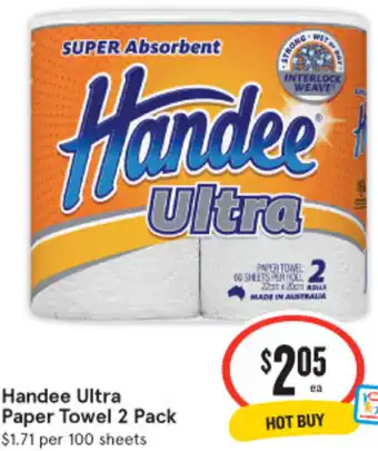 IGA Handee Ultra Paper Towel 2 Pack offer