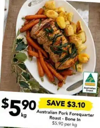 Drakes Australian Pork Forequarter Roast - Bone In offer