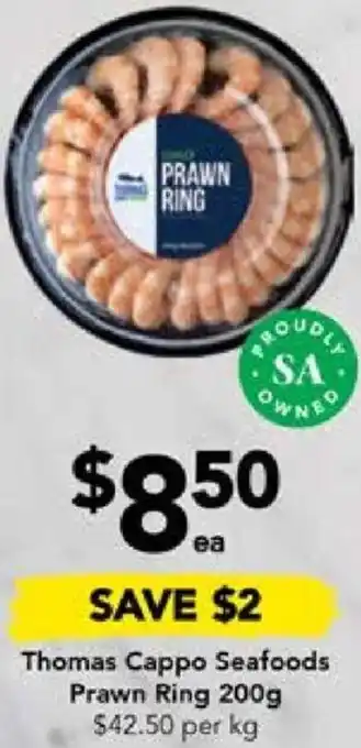Drakes Thomas Cappo Seafoods Prawn Ring 200g offer
