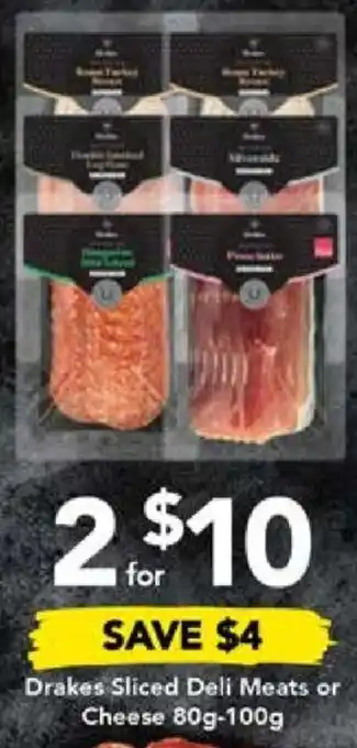 Drakes Drakes Sliced Deli Meats or Cheese 80g-100g offer