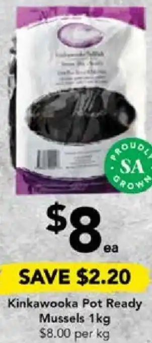 Drakes Kinkawooka Pot Ready Mussels 1kg offer