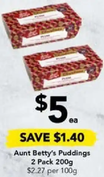 Drakes Aunt Betty's Puddings 2 Pack 200g offer