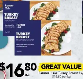 Drakes Farmer + Co Turkey Breast 1kg offer