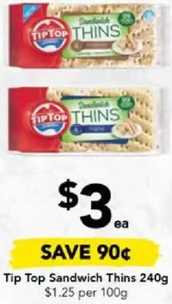 Drakes Tip Top Sandwich Thins 240g offer