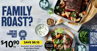 Drakes Australian Grain Fed Beef Blade Bolar Roast offer