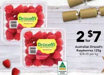 Drakes Australian Driscoll's Raspberries 125g offer