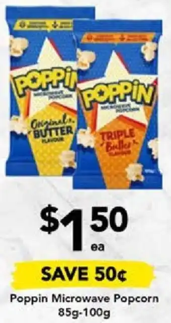 Drakes Poppin Microwave Popcorn 85g-100g offer