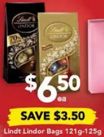 Drakes Lindt Lindor Bags 121g-125g offer