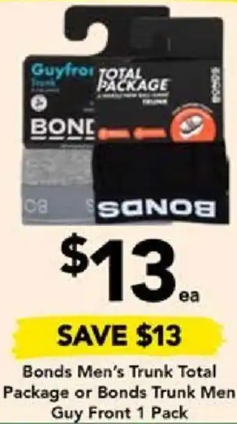 Drakes Bonds Men's Trunk Total Package or Bonds Trunk Men Guy Front 1 Pack offer