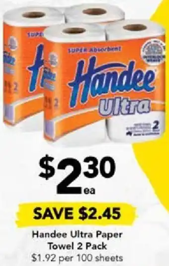 Handee Ultra Paper Towel 2 Pack