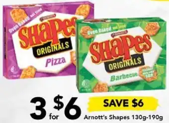 Drakes Arnott's Shapes 130g-190g offer