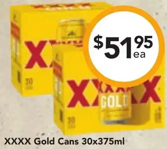 XXXX Gold Cans 30x375ml