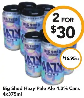 Drakes Big Shed Hazy Pale Ale 4.3% Cans 4x375ml offer