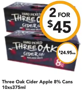 Drakes Three Oak Cider Apple 8% Cans 10xs375ml offer