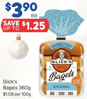 Foodland Glick's Bagels 360g offer