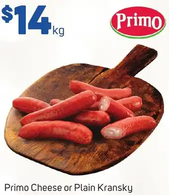 Foodland Primo Cheese or Plain Kransky offer