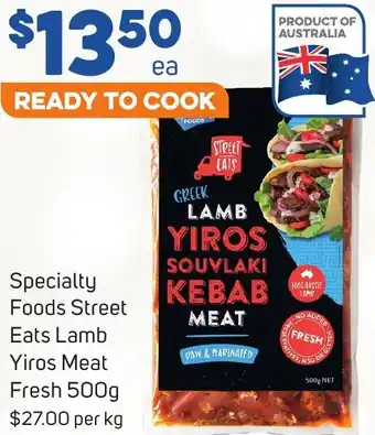 Foodland Specialty Foods Street Eats Lamb Yiros Meat Fresh 500g offer