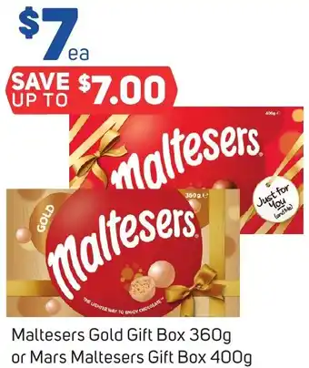 Foodland Maltesers Gold Gift Box 360g or Mars Maltesers Gift Box 400g offer
