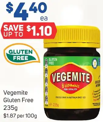 Foodland Vegemite Gluten Free 235g offer
