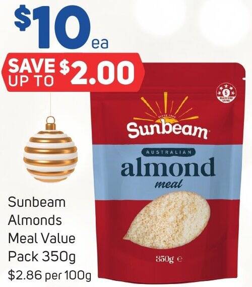 Sunbeam Almonds Meal Value Pack 350g offer at Foodland