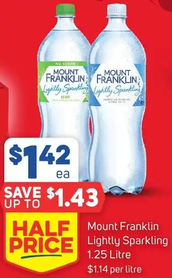 Foodland Mount Franklin Lightly Sparkling 1.25 Litre offer