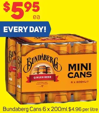 Foodland Bundaberg Cans 6 x 200ml offer