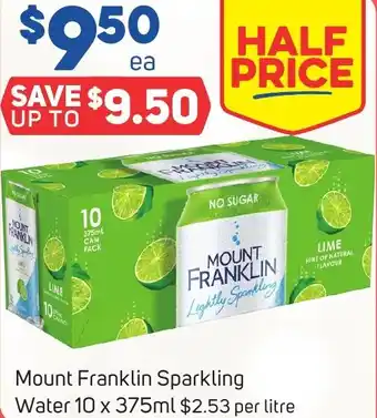 Foodland Mount Franklin Sparkling Water 10 x 375ml offer
