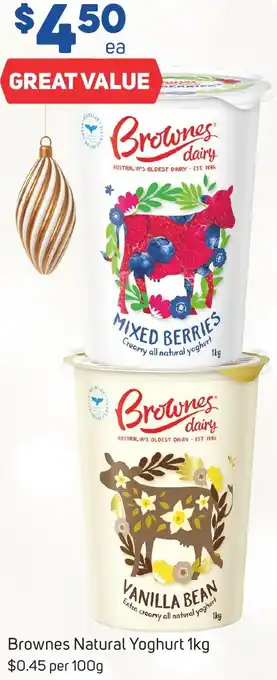 Foodland Brownes Natural Yoghurt 1kg offer