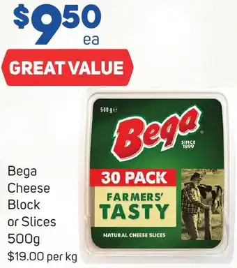 Foodland Bega Cheese Block or Slices 500g offer