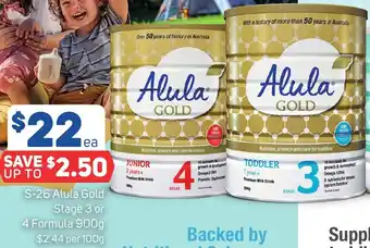 Foodland S-26 Alula Gold Stage 3 or 4 Formula 900g offer