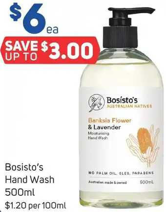 Foodland Bosisto's Hand Wash 500ml offer