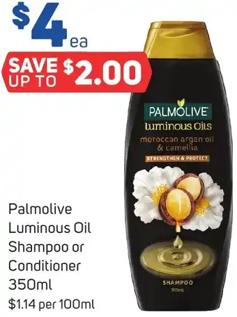 Foodland Palmolive Luminous Oil Shampoo or Conditioner 350ml offer