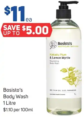 Foodland Bosisto's Body Wash 1 Litre offer