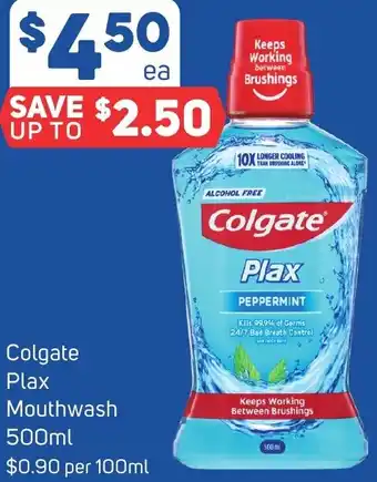 Foodland Colgate Plax Mouthwash 500ml offer