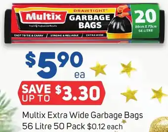 Foodland Multix Extra Wide Garbage Bags 56 Litre 50 Pack offer
