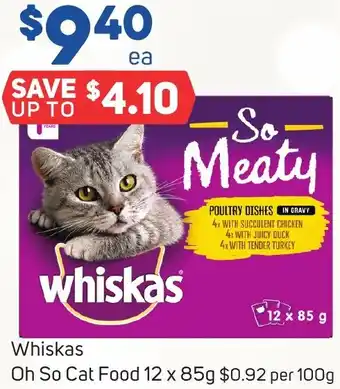 Foodland Whiskas Oh So Cat Food 12 x 85g offer