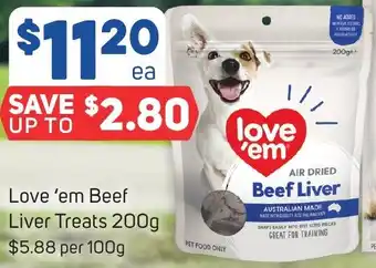 Love 'em Beef Liver Treats 200g