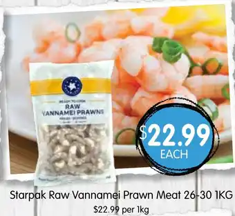 Starpak Raw Vannamei Prawn Meat 26-30 1KG
