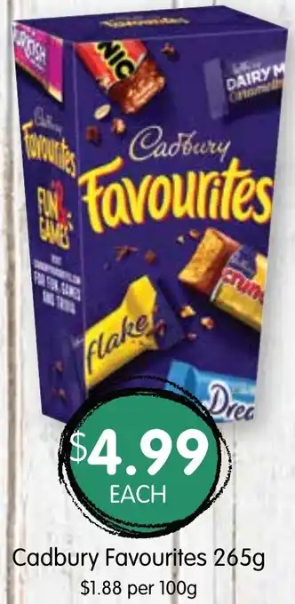 Spudshed Cadbury Favourites 265g offer