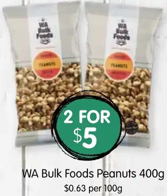 Spudshed WA Bulk Foods Peanuts 400g offer