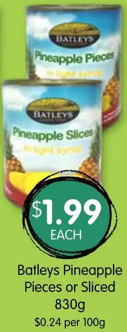 Spudshed Batleys Pineapple Pieces or Sliced 830g offer