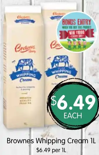 Brownes Whipping Cream 1L