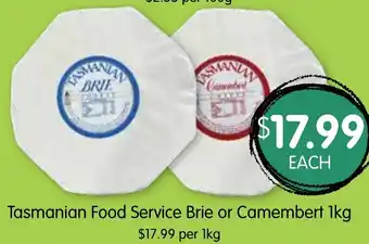 Spudshed Tasmanian Food Service Brie or Camembert 1kg offer