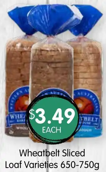 Wheatbelt Sliced Loaf Varieties 650-750g