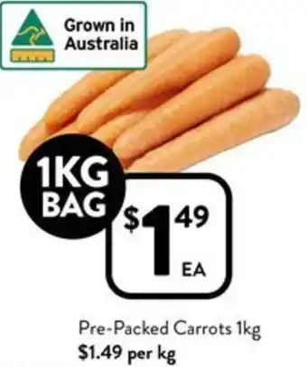 Foodworks Pre-Packed Carrots 1kg offer