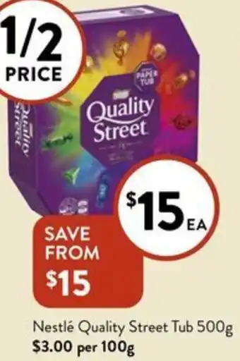 Foodworks Nestlé Quality Street Tub 500g offer